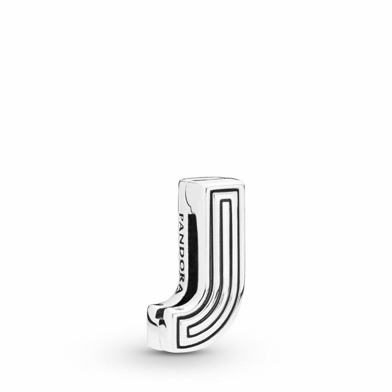 Pandora Australia Reflexions™ Letter J Clip Charm - Sterling Silver | XGCQDM984